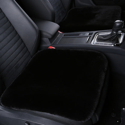 Thick Rabbit Plush Winter Car Seat Cushion Backless Design