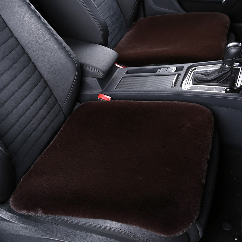 Thick Rabbit Plush Winter Car Seat Cushion Backless Design