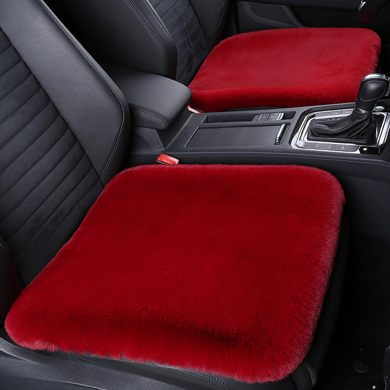 Thick Rabbit Plush Winter Car Seat Cushion Backless Design