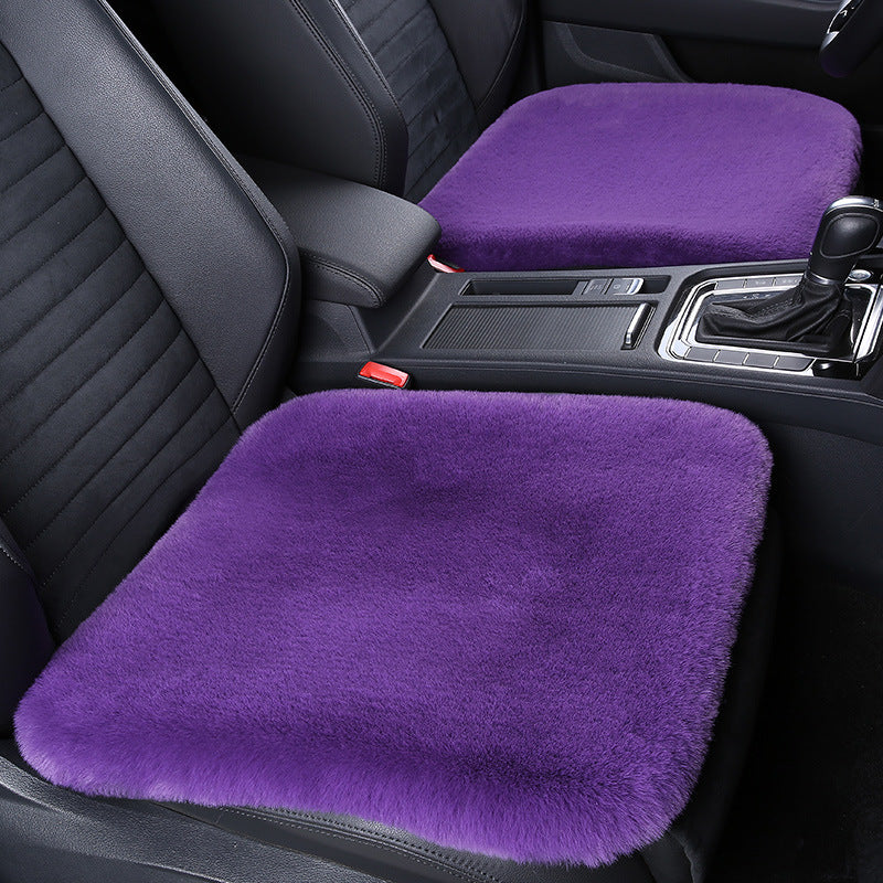 Thick Rabbit Plush Winter Car Seat Cushion Backless Design