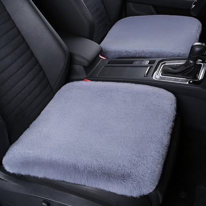 Thick Rabbit Plush Winter Car Seat Cushion Backless Design