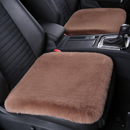 Thick Rabbit Plush Winter Car Seat Cushion Backless Design