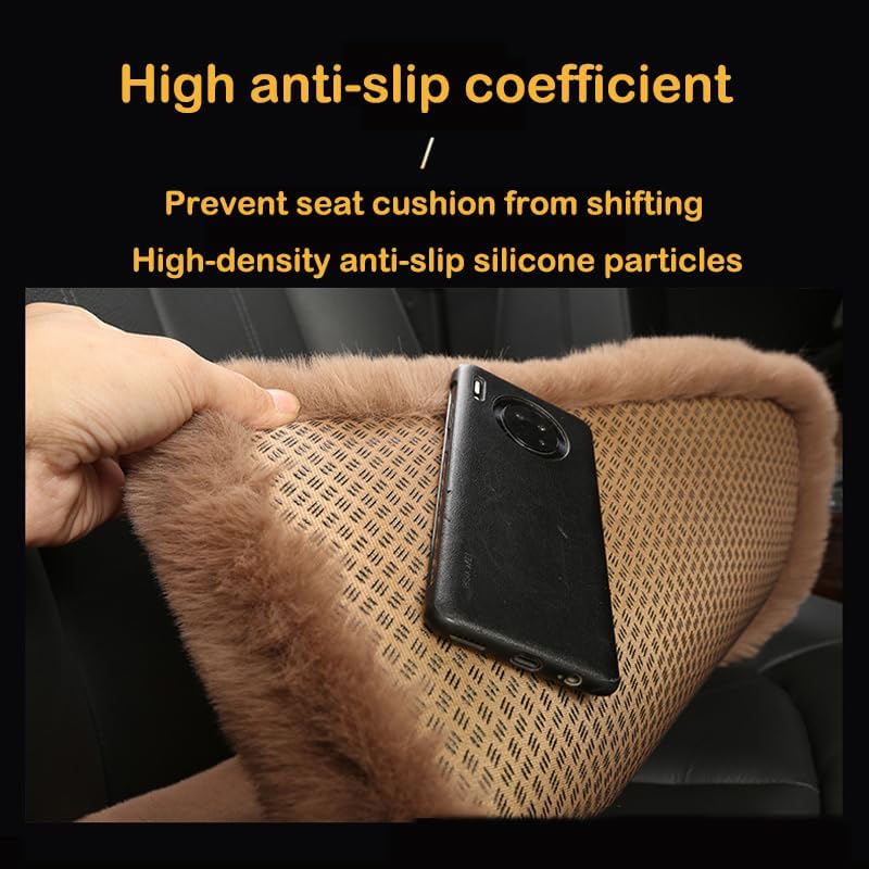 Thick Rabbit Plush Winter Car Seat Cushion Backless Design
