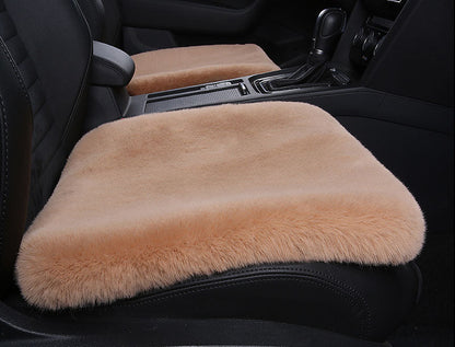 Thick Rabbit Plush Winter Car Seat Cushion Backless Design