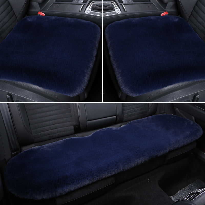 Thick Rabbit Plush Winter Car Seat Cushion Backless Design