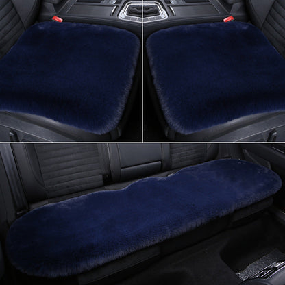 Thick Rabbit Plush Winter Car Seat Cushion Backless Design