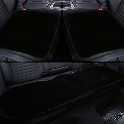 Thick Rabbit Plush Winter Car Seat Cushion Backless Design
