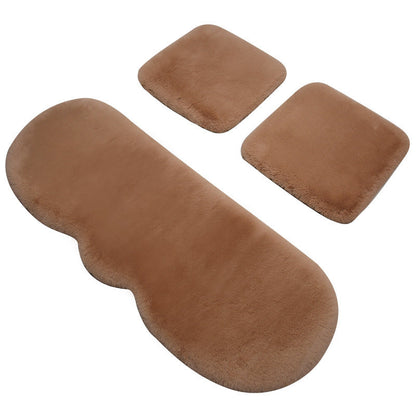 Thick Rabbit Plush Winter Car Seat Cushion Backless Design