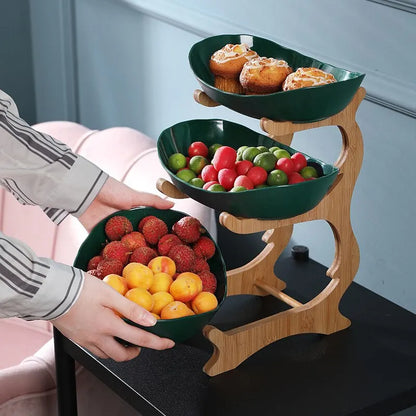Three Tier Plastic Fruit Bowl Storage Organizer