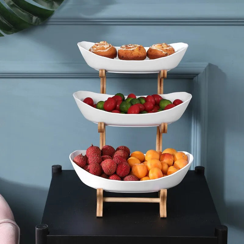 Three Tier Plastic Fruit Bowl Storage Organizer