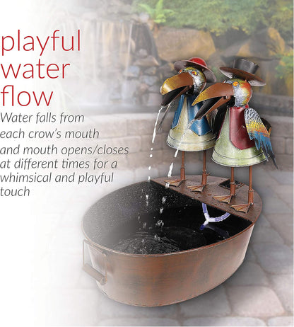 Tiered Animal Waterfall Garden Fountain Outdoor Decor