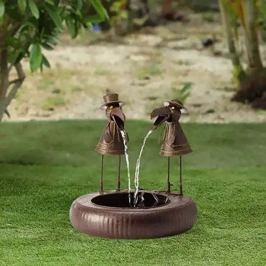 Tiered Animal Waterfall Garden Fountain Outdoor Decor