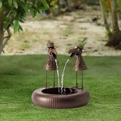 Tiered Animal Waterfall Garden Fountain Outdoor Decor