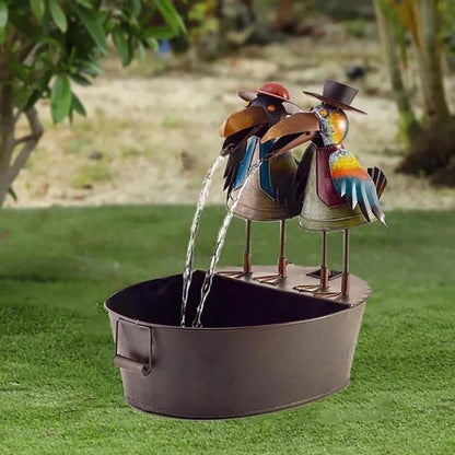 Tiered Animal Waterfall Garden Fountain Outdoor Decor