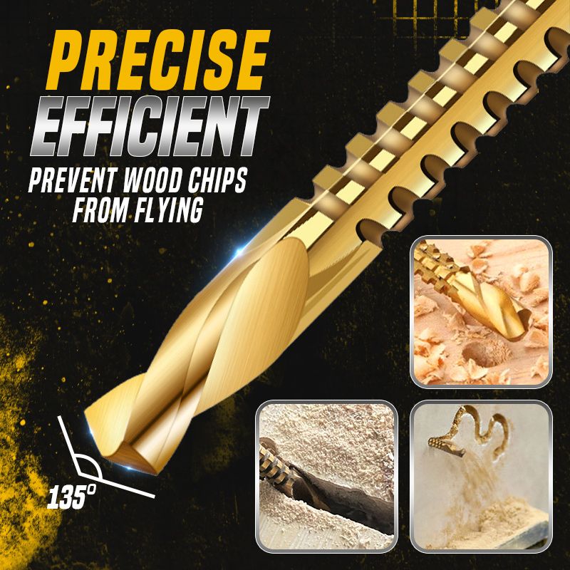 Titanium Coated High Speed Steel Drill Bits Set 6 Pieces