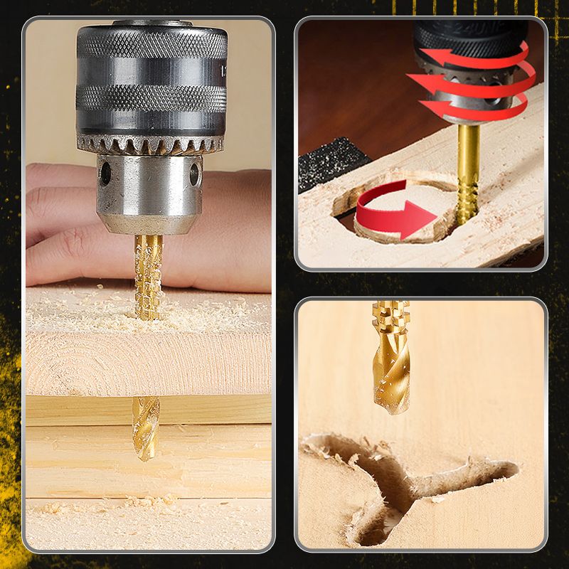 Titanium Coated High Speed Steel Drill Bits Set 6 Pieces