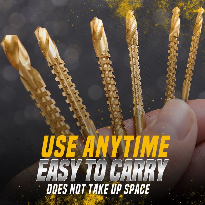 Titanium Coated High Speed Steel Drill Bits Set 6 Pieces