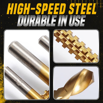 Titanium Coated High Speed Steel Drill Bits Set 6 Pieces