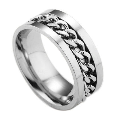 Titanium Steel Spinner Chain Ring with Bottle Opener