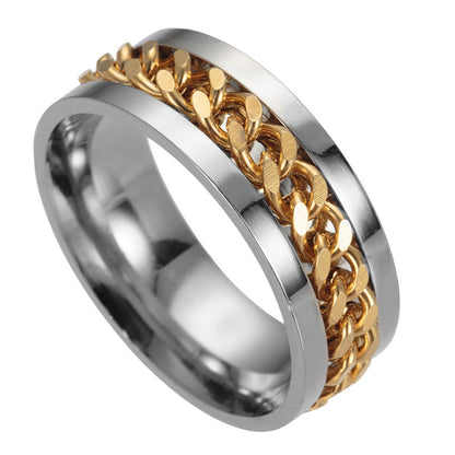 Titanium Steel Spinner Chain Ring with Bottle Opener