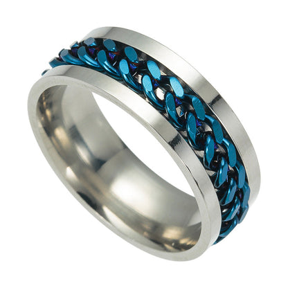 Titanium Steel Spinner Chain Ring with Bottle Opener