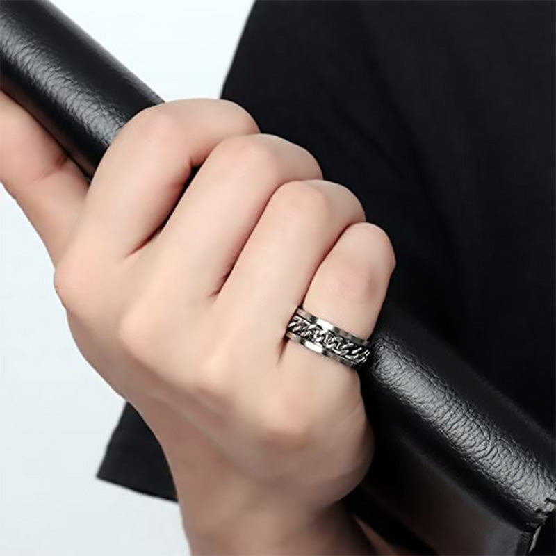 Titanium Steel Spinner Chain Ring with Bottle Opener