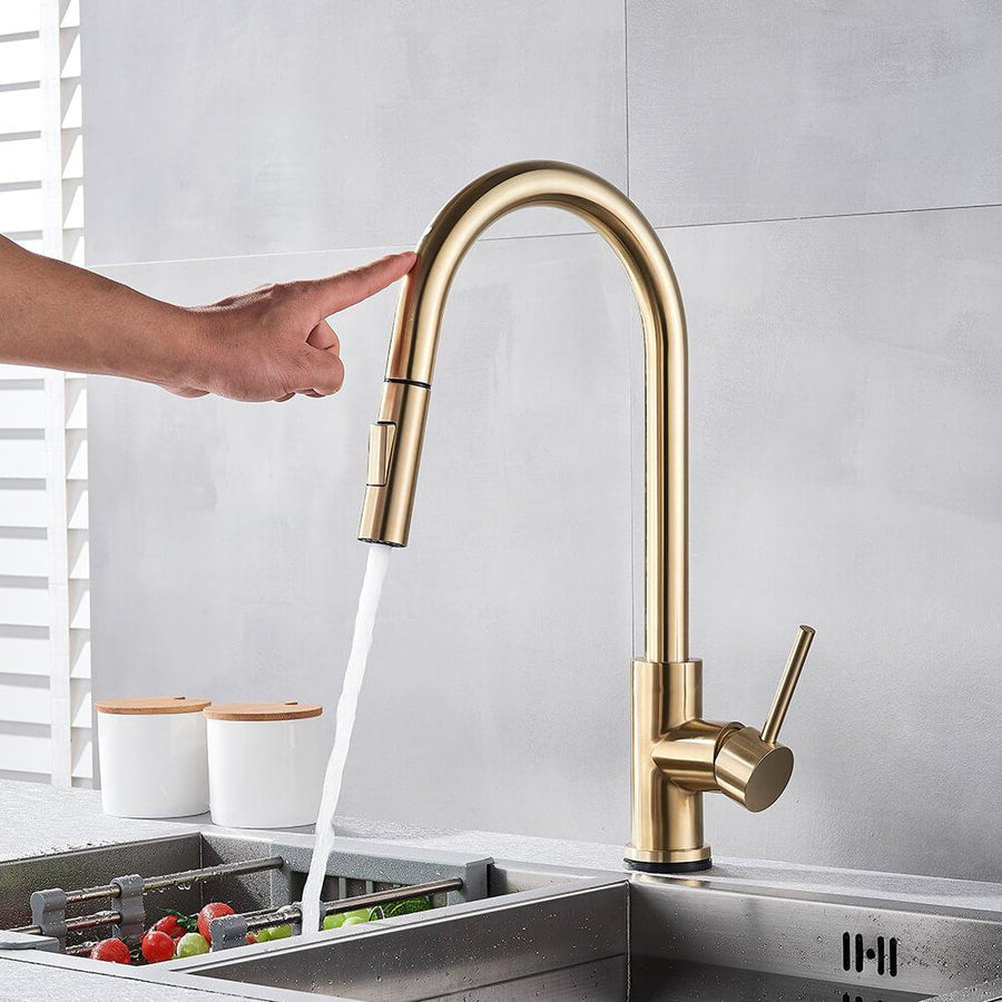 Touchless Pull Out Kitchen Faucet with Sensor and Flexible Spray Head