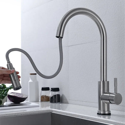 Touchless Pull Out Kitchen Faucet with Sensor and Flexible Spray Head