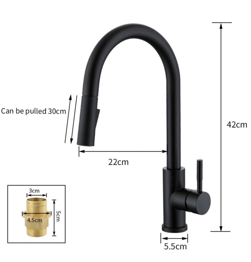 Touchless Pull Out Kitchen Faucet with Sensor and Flexible Spray Head
