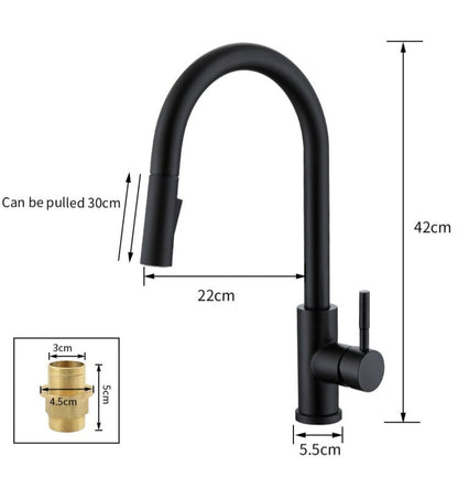 Touchless Pull Out Kitchen Faucet with Sensor and Flexible Spray Head