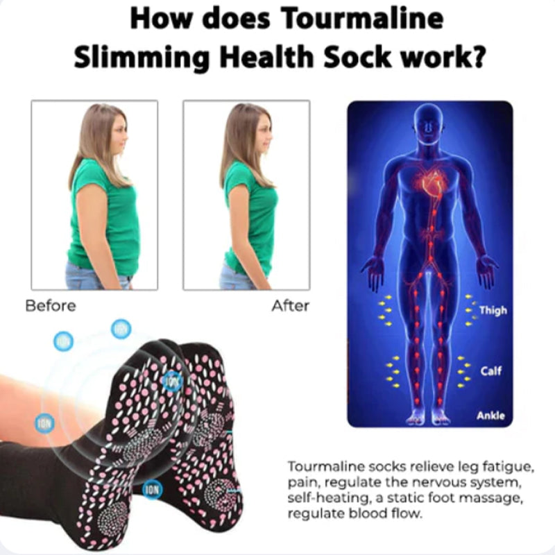 Tourmaline Self Heating Acupressure Wellness Socks