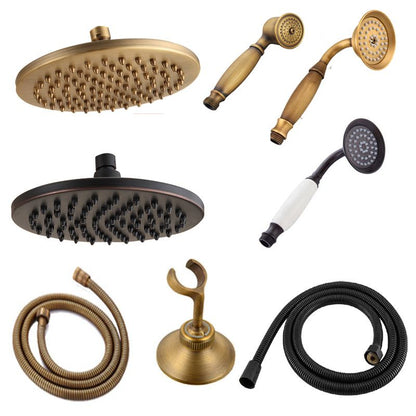 Traditional Handheld Shower Head with Hose Wall Mounted Metal Shower Head
