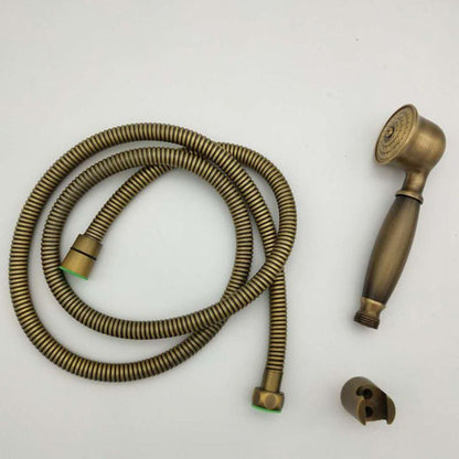 Traditional Handheld Shower Head with Hose Wall Mounted Metal Shower Head