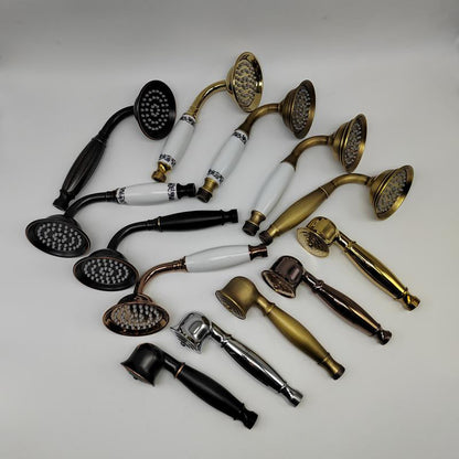 Traditional Handheld Shower Head with Hose Wall Mounted Metal Shower Head
