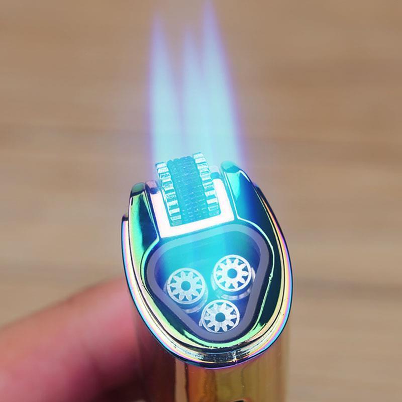 Triple Jet Butane Torch Lighter with Wind Resistant Flame