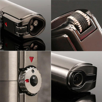 Triple Jet Butane Torch Lighter with Wind Resistant Flame