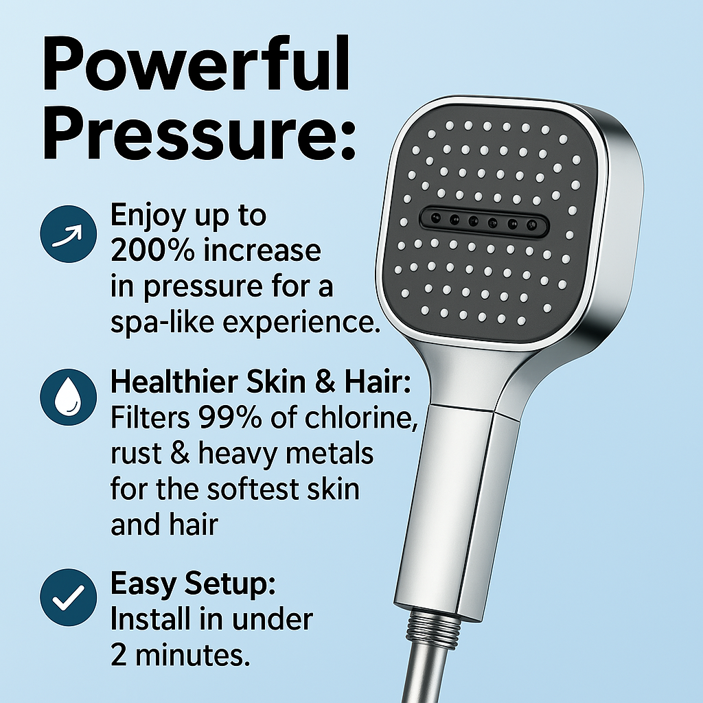 Turbo High Pressure Filter Shower Head