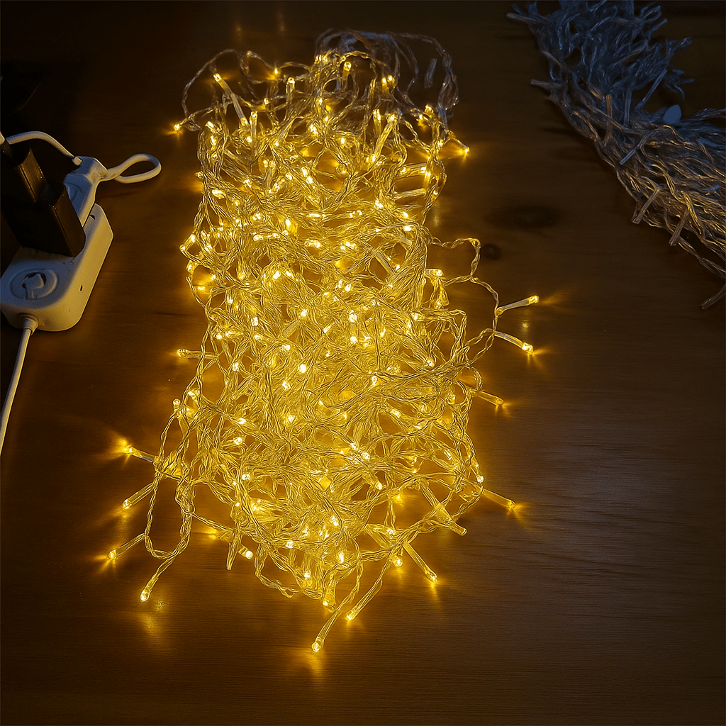 Twinkling Icicle LED String Lights Connectable Indoor Outdoor Holiday Decor