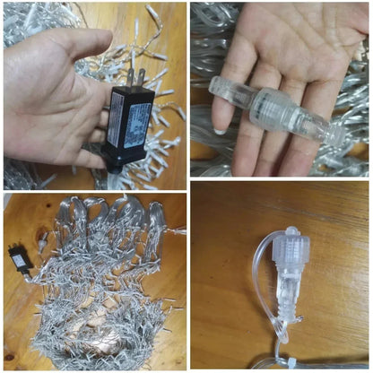 Twinkling Icicle LED String Lights Connectable Indoor Outdoor Holiday Decor