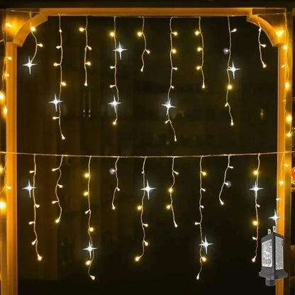 Twinkling Icicle LED String Lights Connectable Indoor Outdoor Holiday Decor