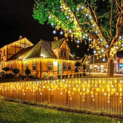 Twinkling Icicle LED String Lights Connectable Indoor Outdoor Holiday Decor