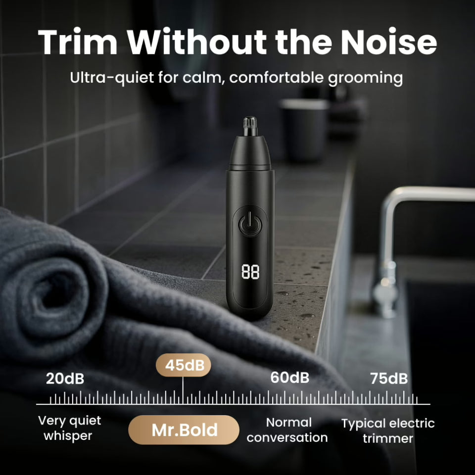 USB C Rechargeable Nose and Ear Hair Trimmer with Waterproof Head
