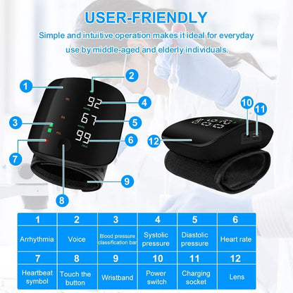 USB C Rechargeable Wrist Blood Pressure Monitor