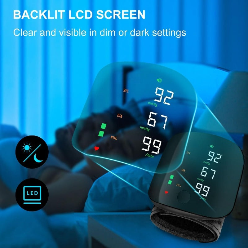 USB C Rechargeable Wrist Blood Pressure Monitor