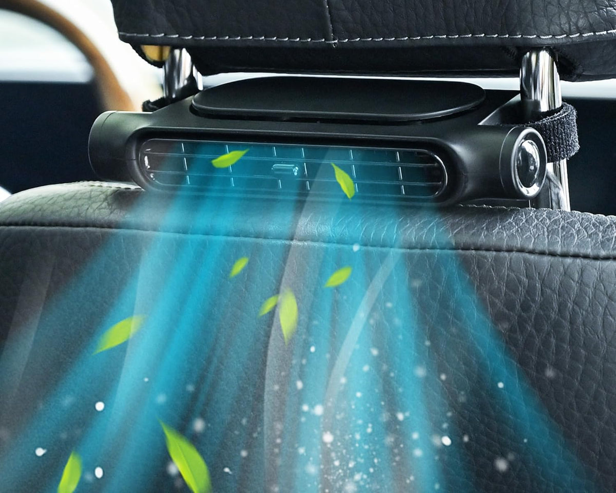 USB Headrest Car Cooling Fan 2 Pack Three Speed