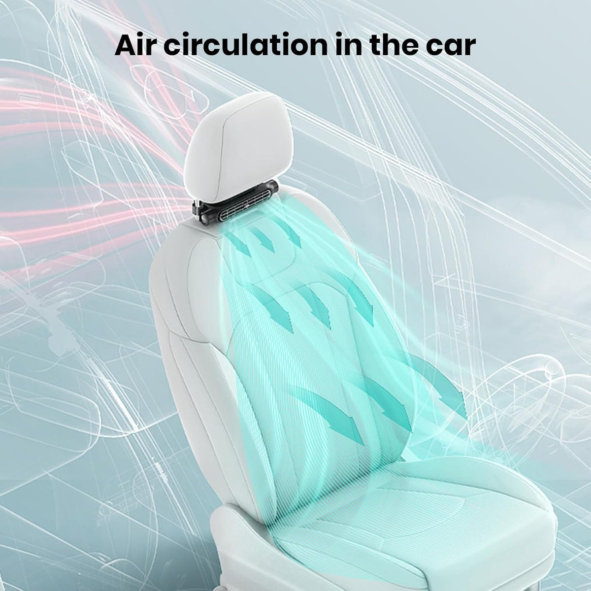 USB Headrest Car Cooling Fan 2 Pack Three Speed