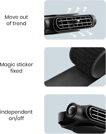USB Headrest Car Cooling Fan 2 Pack Three Speed