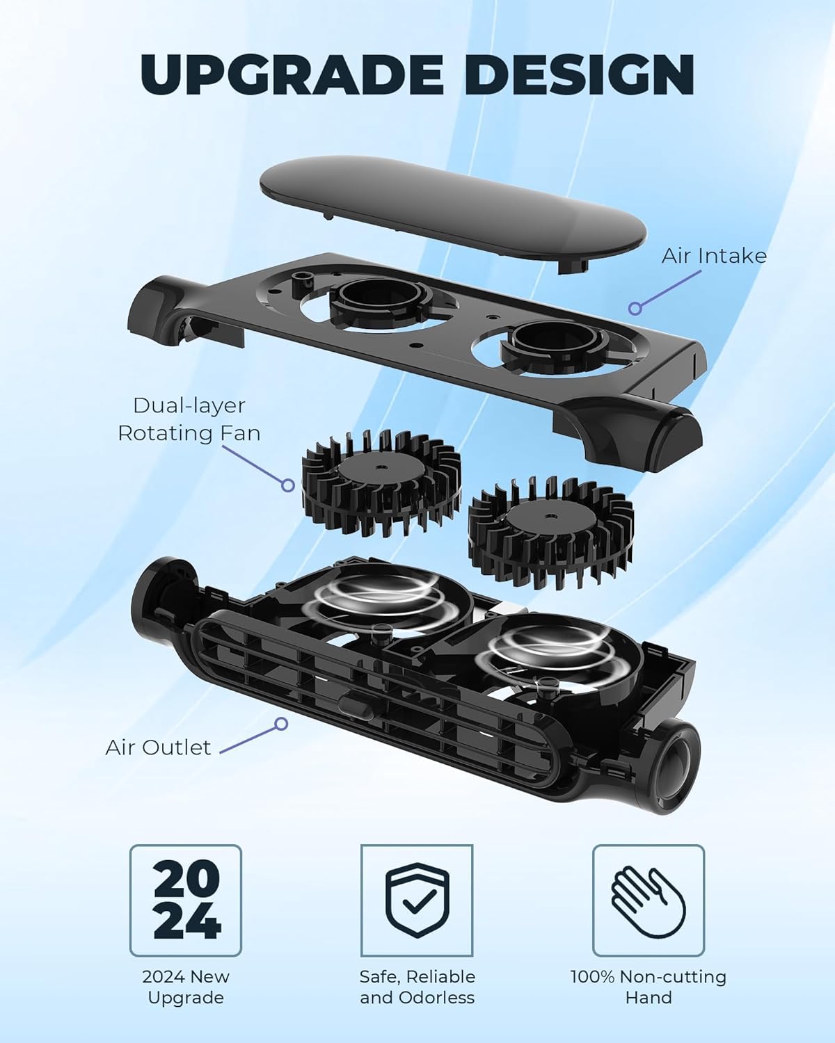 USB Headrest Car Cooling Fan 2 Pack Three Speed