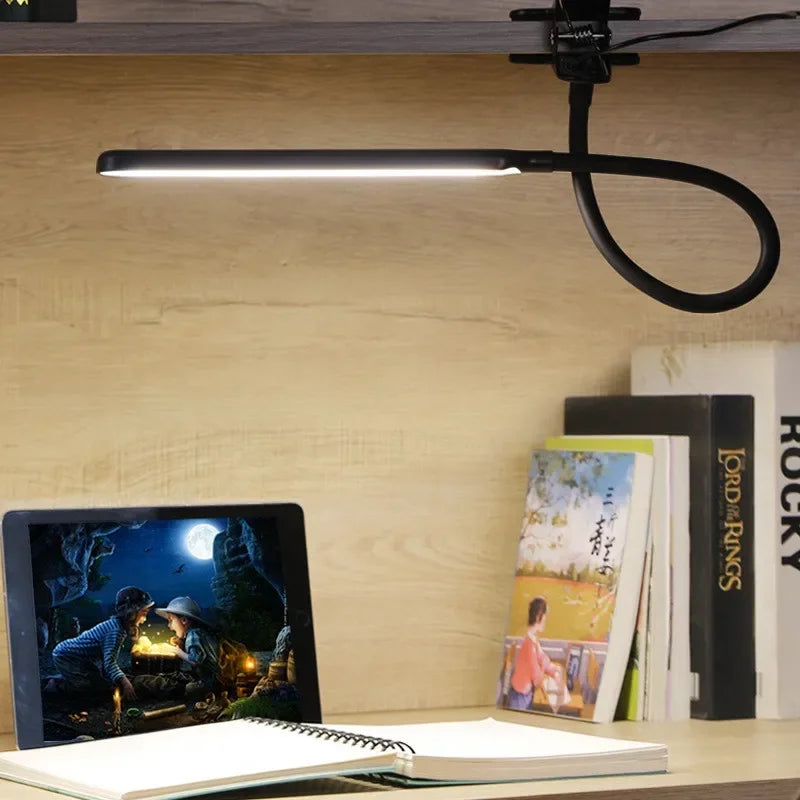 USB LED Clamp Desk Lamp with Flexible Gooseneck