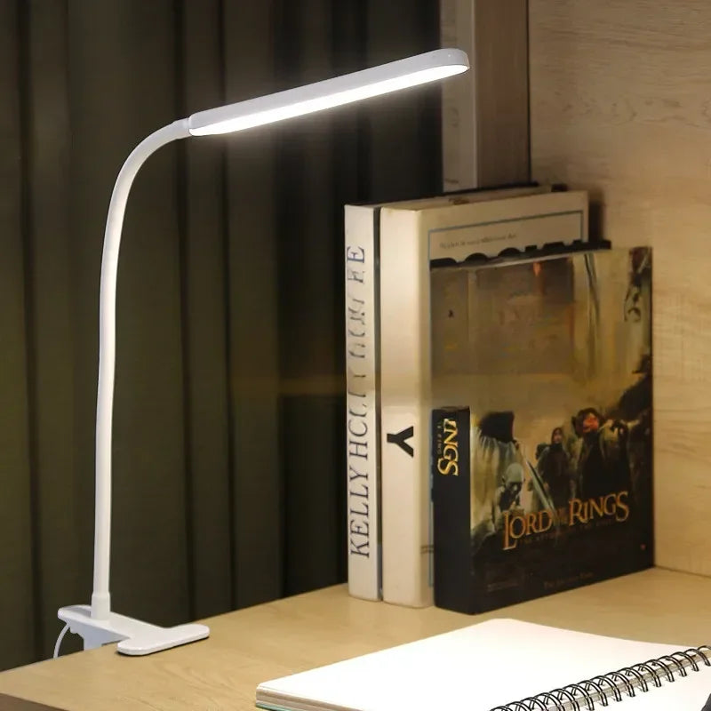 USB LED Clamp Desk Lamp with Flexible Gooseneck